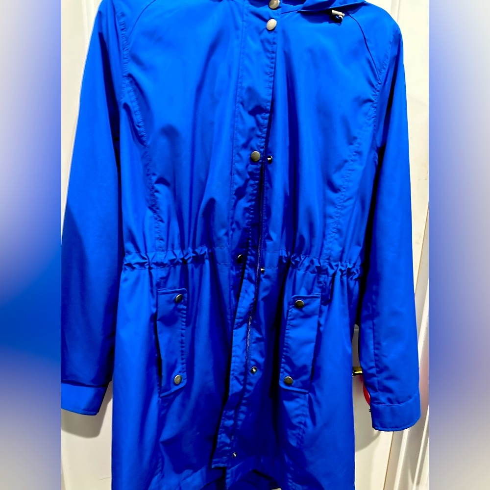 Cobalt Blue Rain Coat Land End